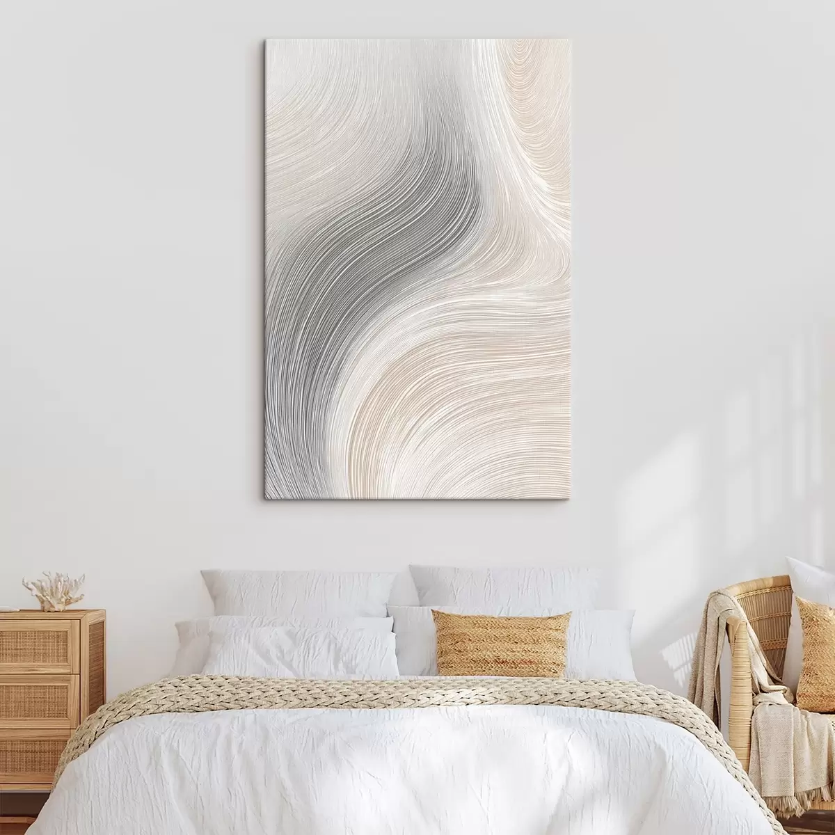 Fototapete Abstrakte, geschmeidige Linien in neutralen Farbtönen s46154