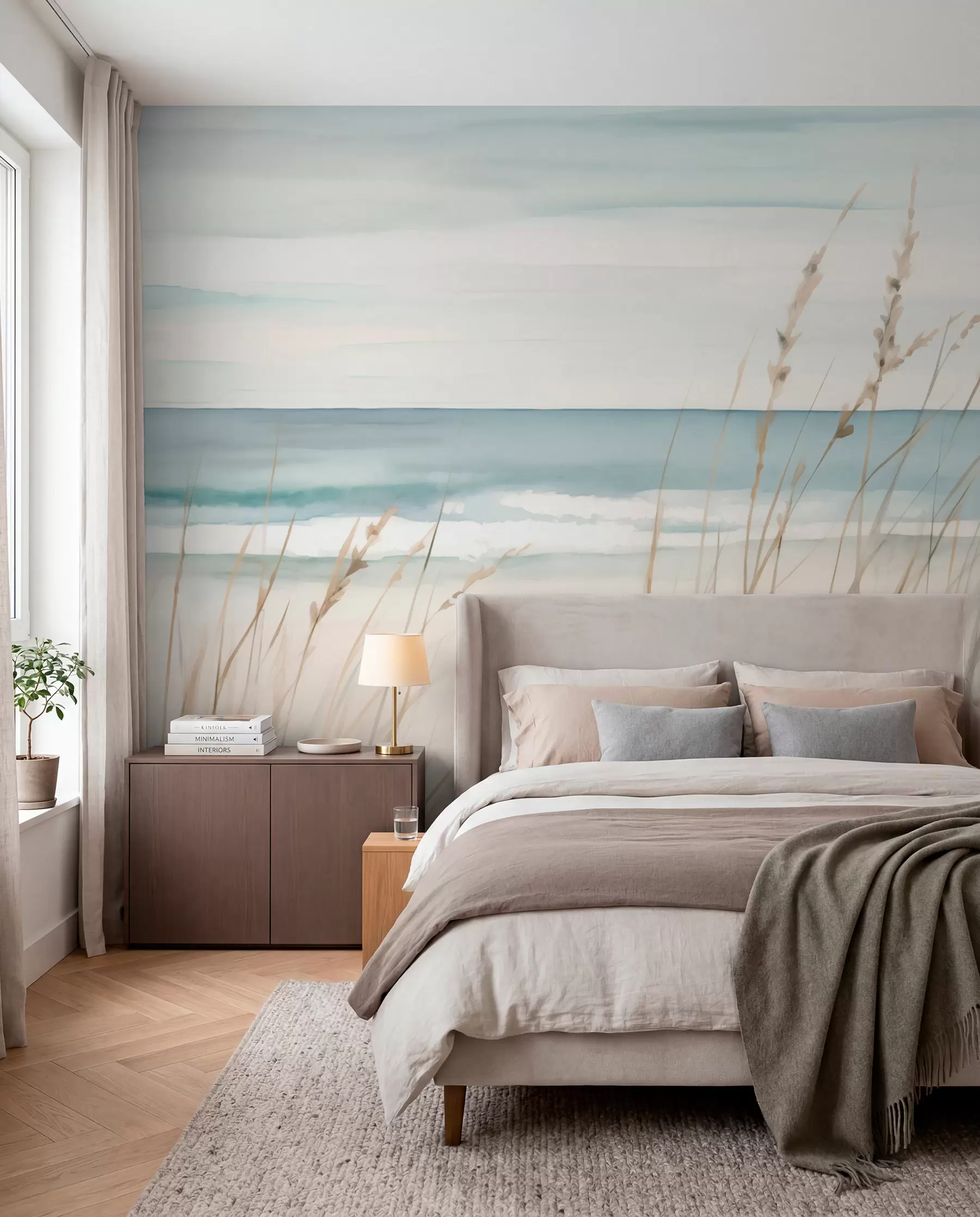 Fototapete Weiches Gras am Meeresufer w04737