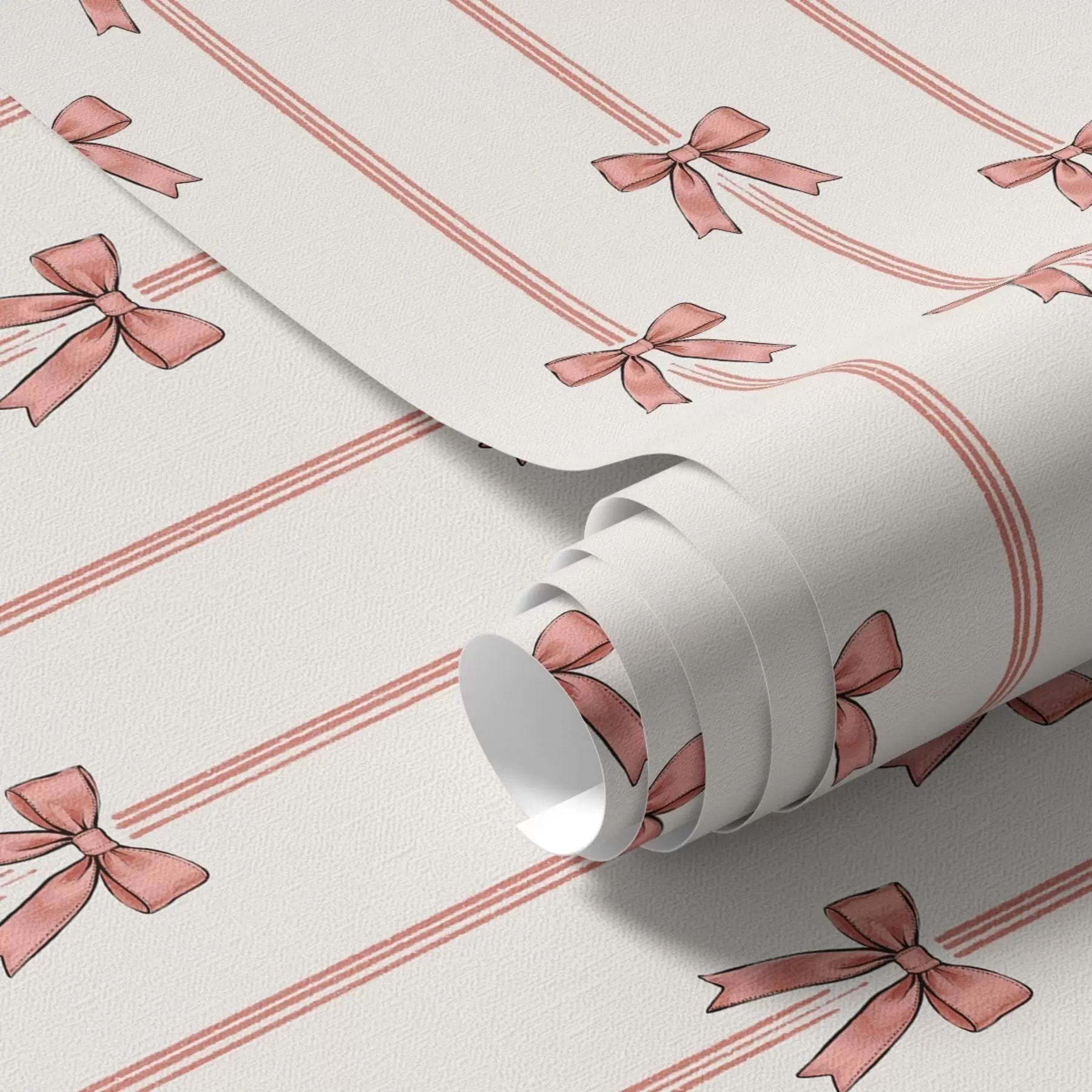 Fototapete Vertikale Bänder mit Schleifen, elfenbeinfarbener Hintergrund a00653