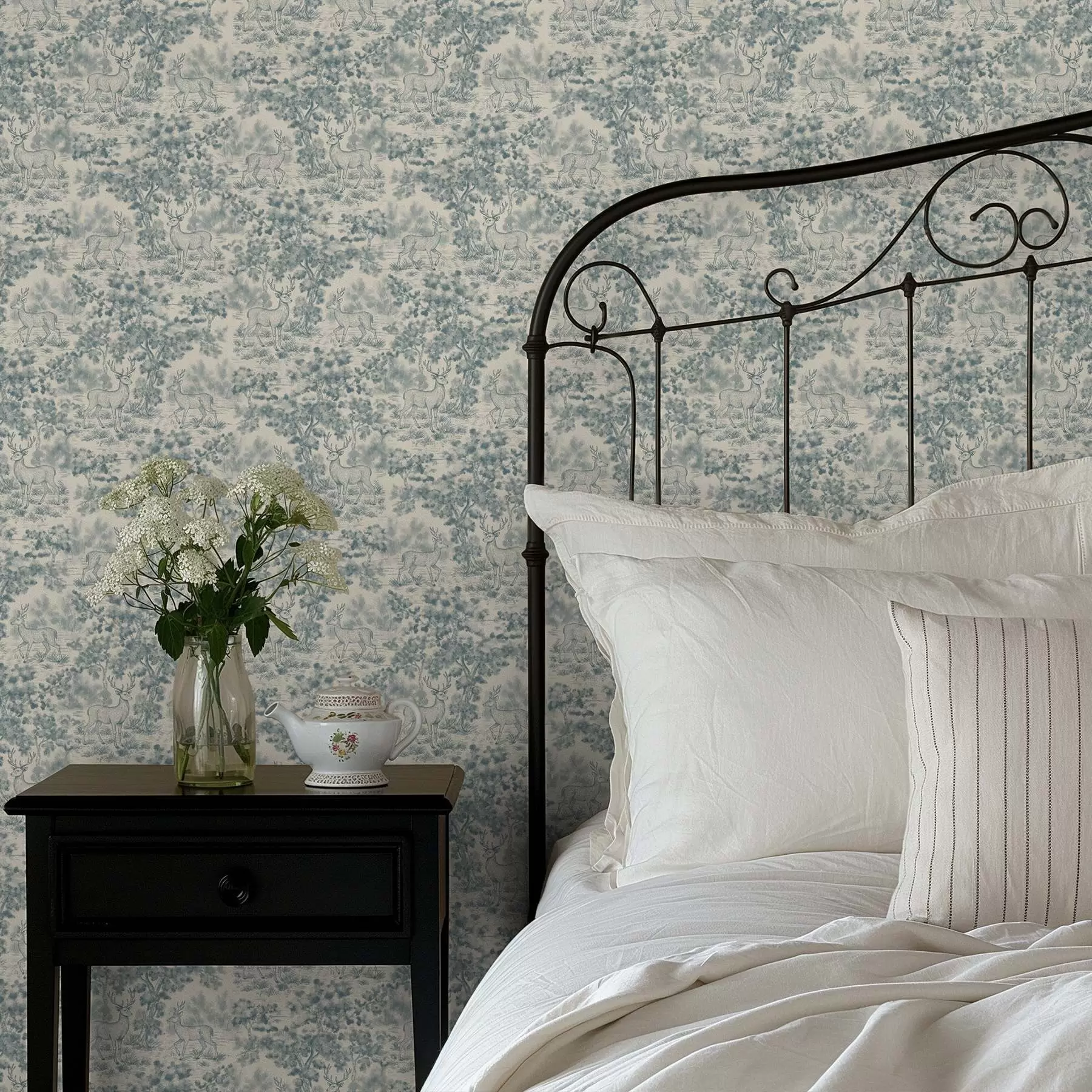 Fototapete Monochrome Hirschszene im Wald a00748