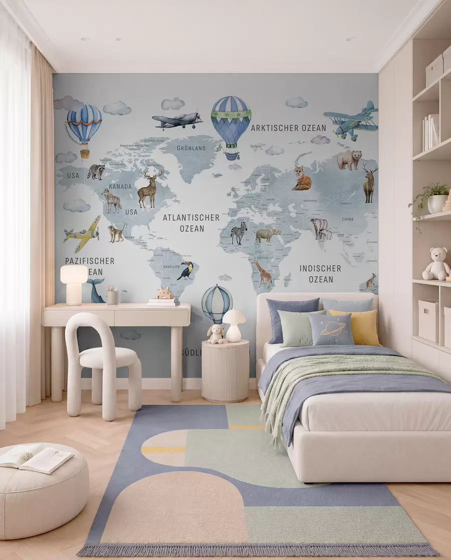 Fototapete Blauer Atlas auf Deutsch c00001dev1