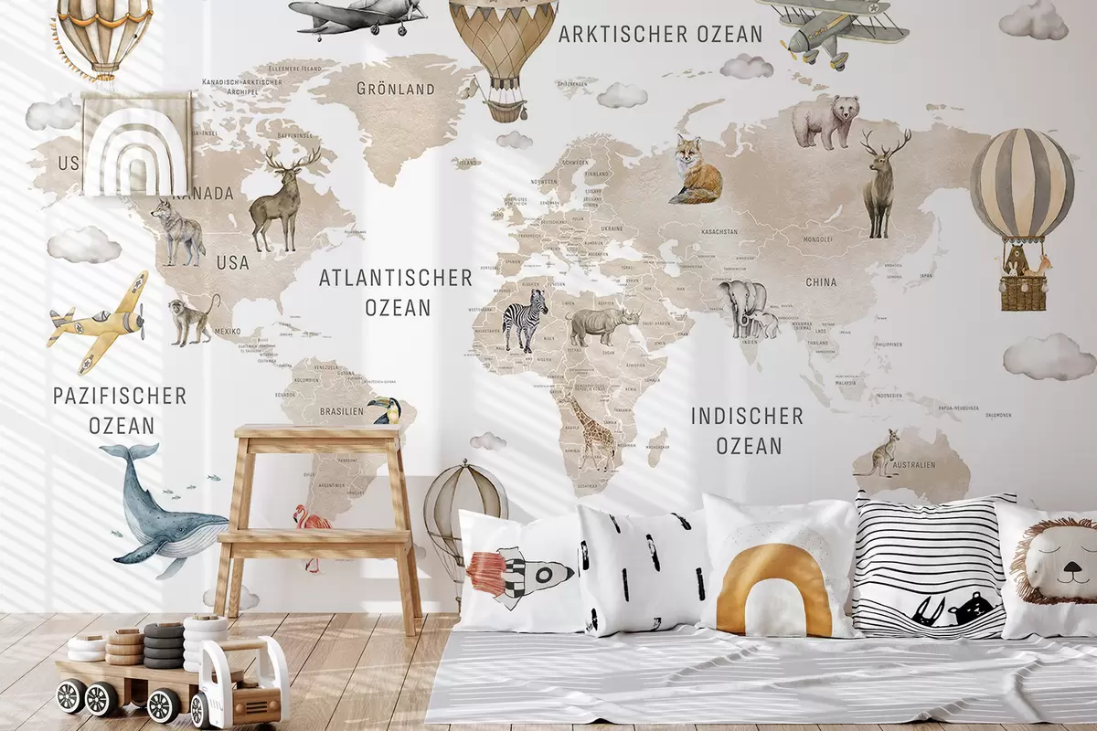Fototapete Beiger Atlas auf Deutsch c00001dev2