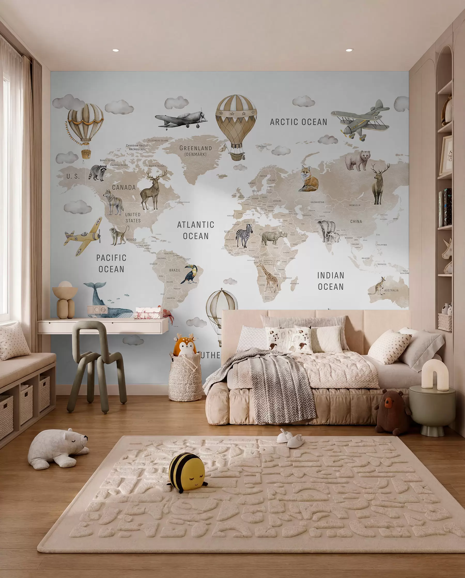 Fototapete Tieratlas in Beige c00001env2