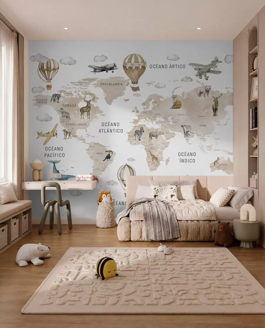 Fototapete Beiger Atlas auf Spanisch c00001esv2