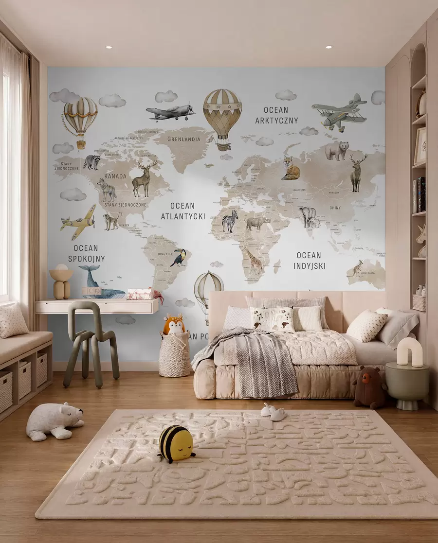 Fototapete Beiger Atlas auf Polnisch c00001plv2