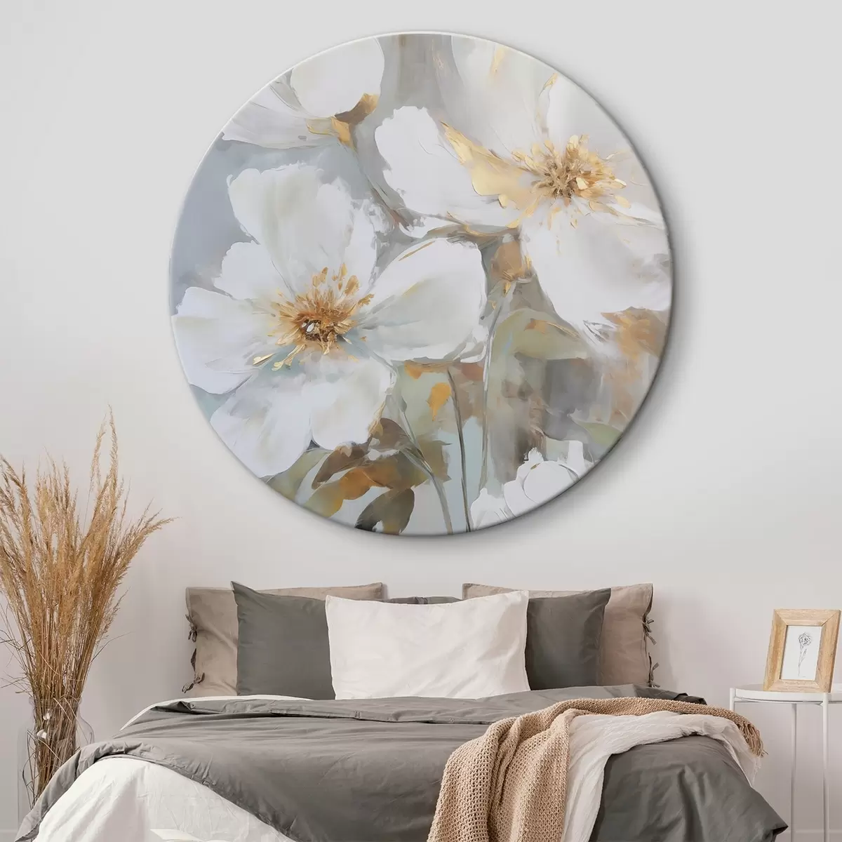 Runde Wandbilder Abstrakte Blumenimitation einer Malerei r46346