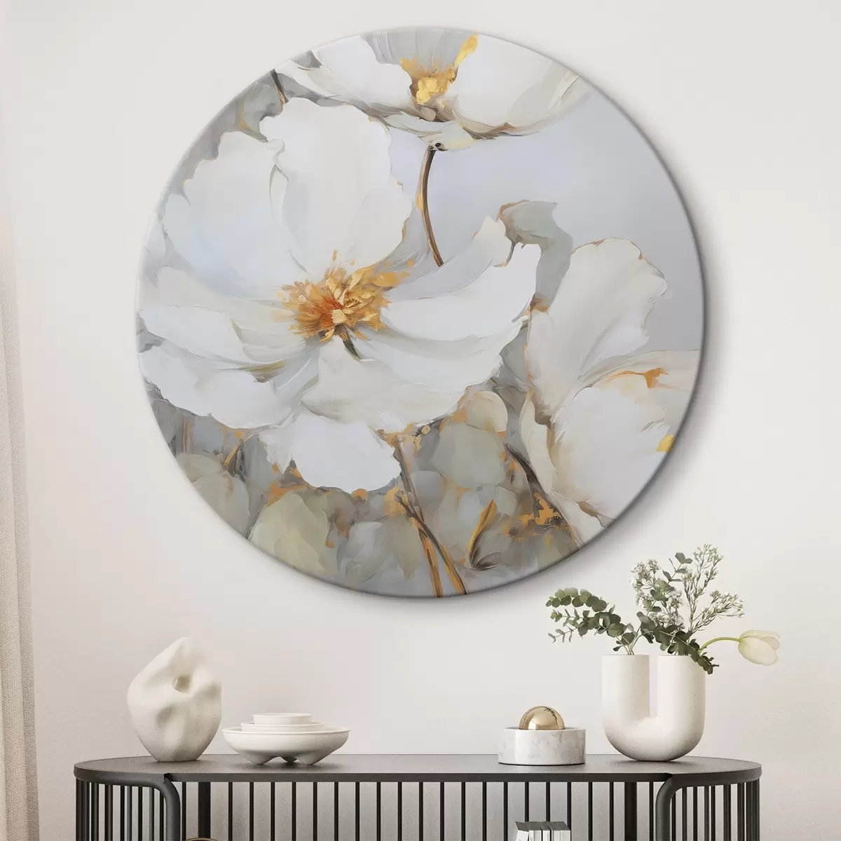 Runde Wandbilder Abstrakte Blumen r46347