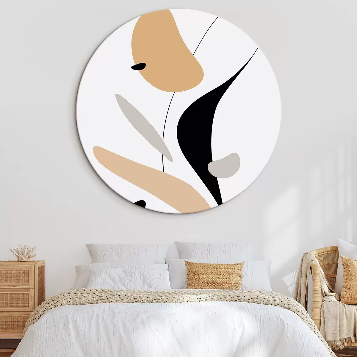 Runde Wandbilder Abstrakte Komposition mit Punkten und Linien r46350