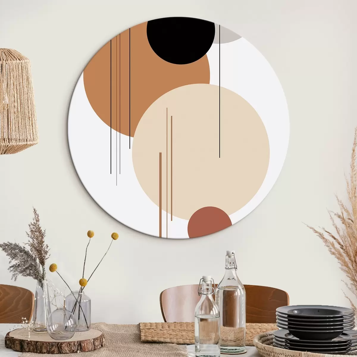 Runde Wandbilder Abstrakte geometrische Komposition r46351