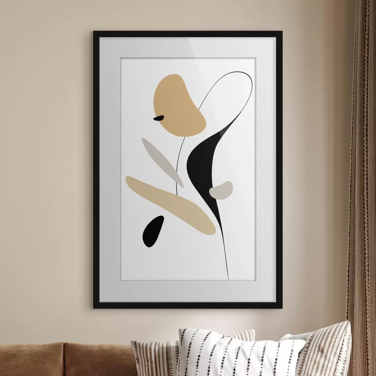 Poster Abstrakte Komposition mit Punkten und Linien f46350