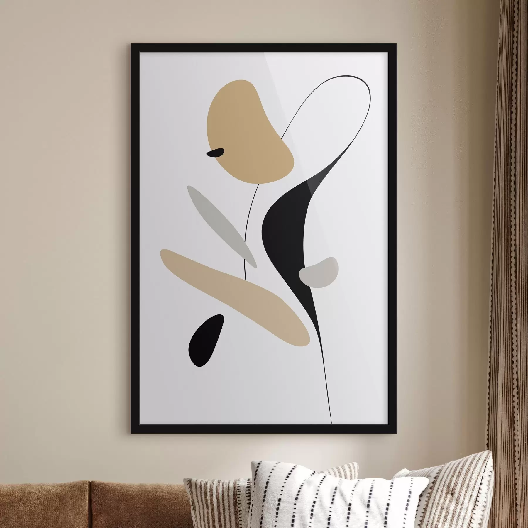 Fototapete Abstrakte Komposition mit Punkten und Linien f46350