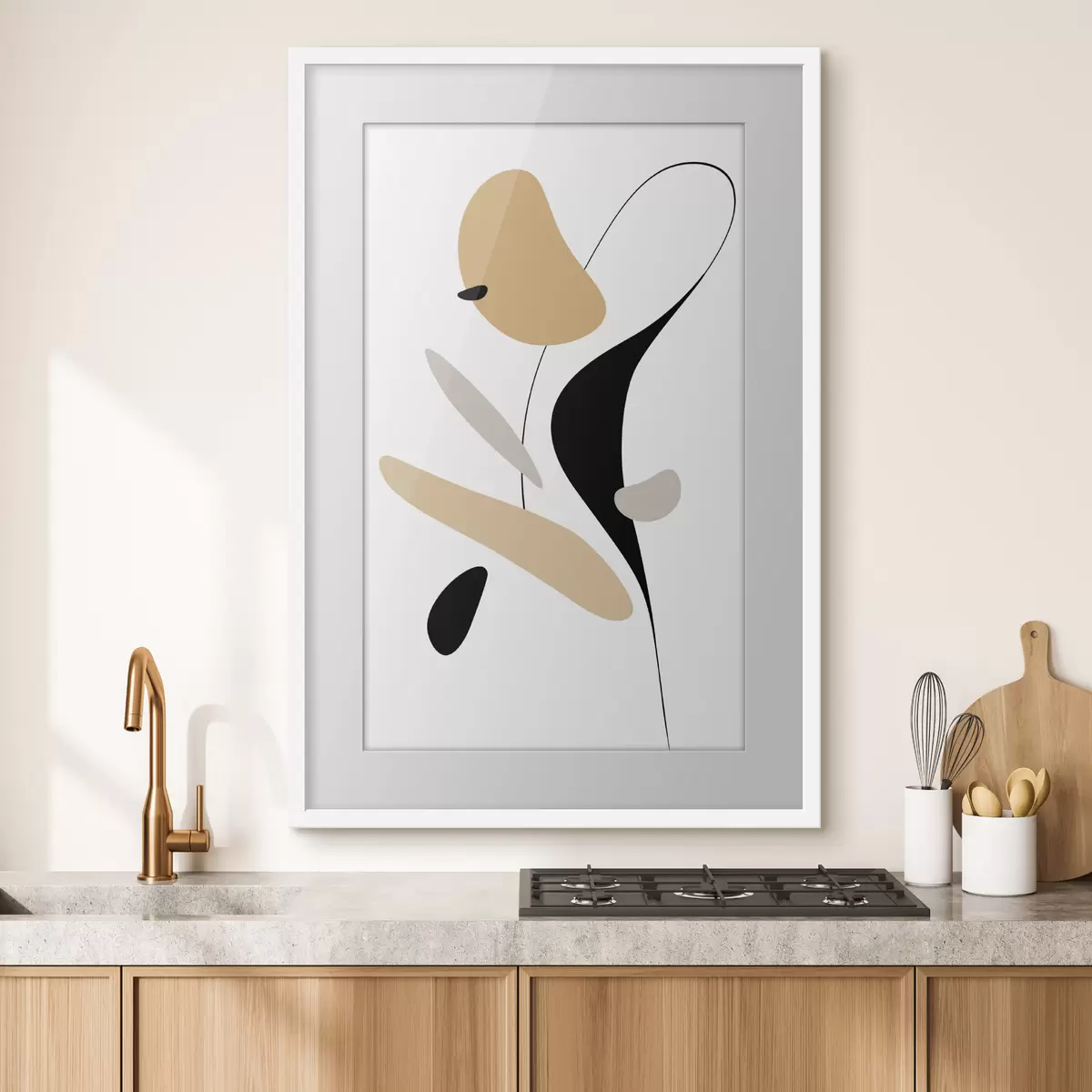 Poster Abstrakte Komposition mit Punkten und Linien f46350