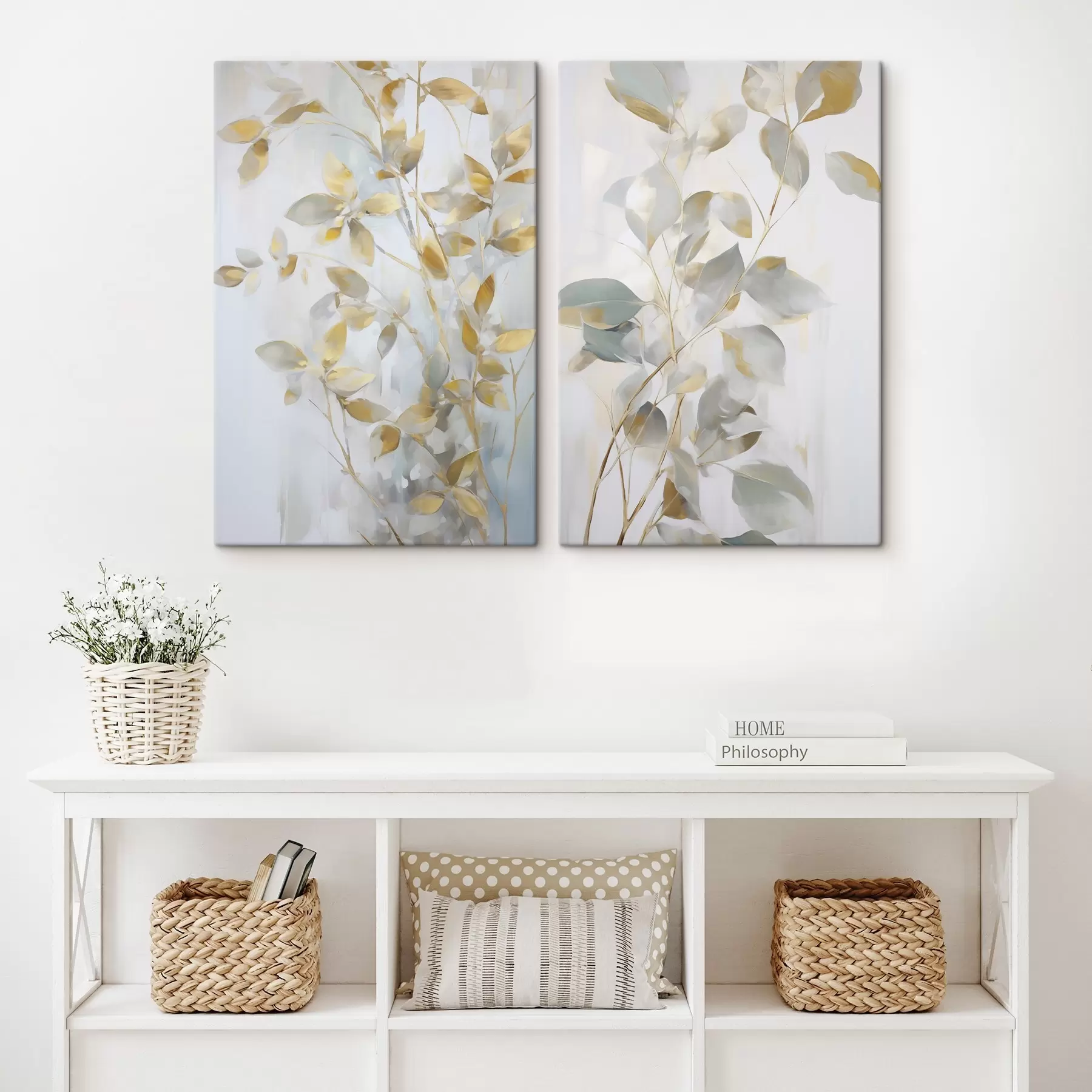 Fototapete Abstrakte Blätter imitieren Malerei m00907