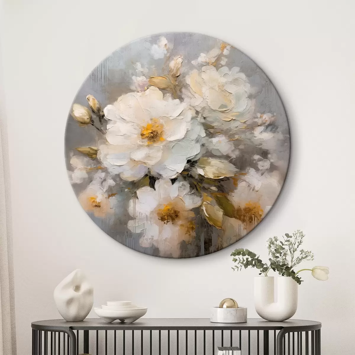 Runde Wandbilder Abstrakte Blumen r46265