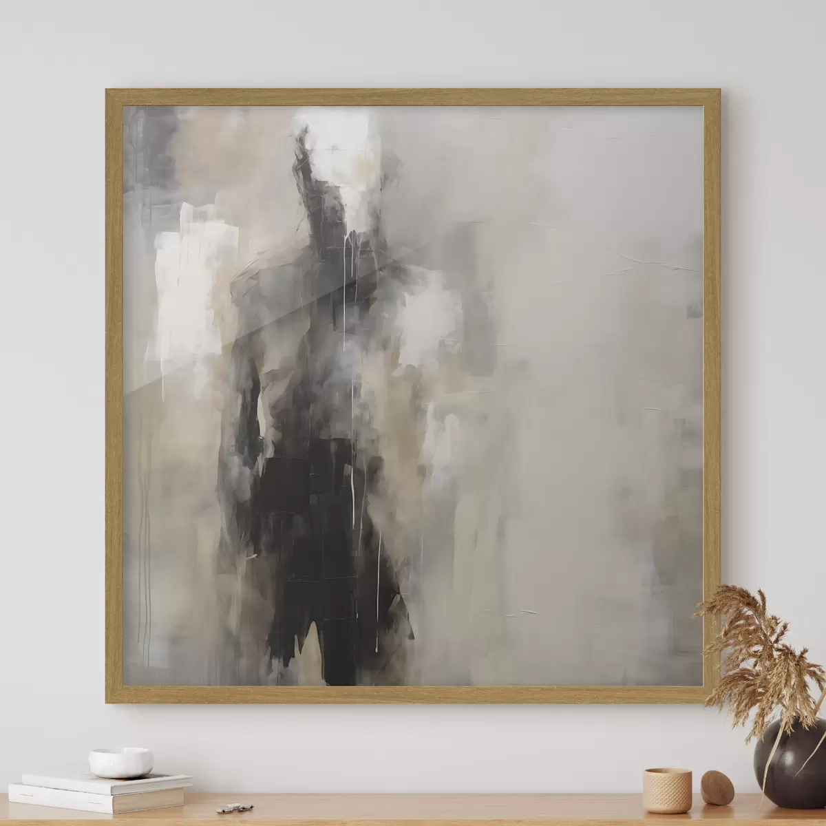 Poster Eine abstrakte menschliche Gestalt im Schatten f46360