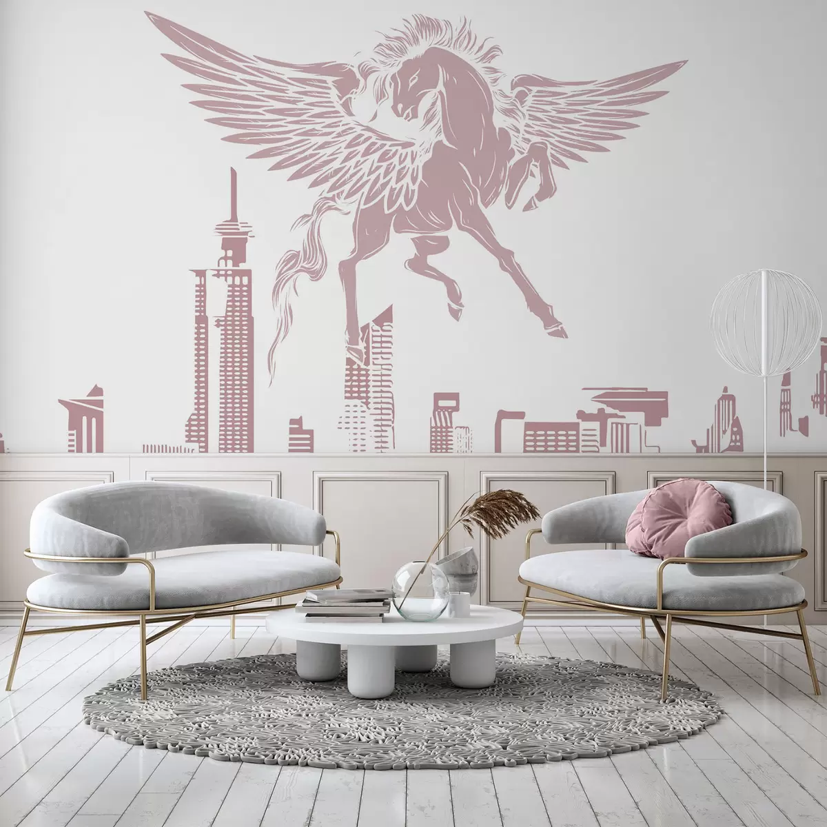 Fototapete Pegasus über der Stadt w04777