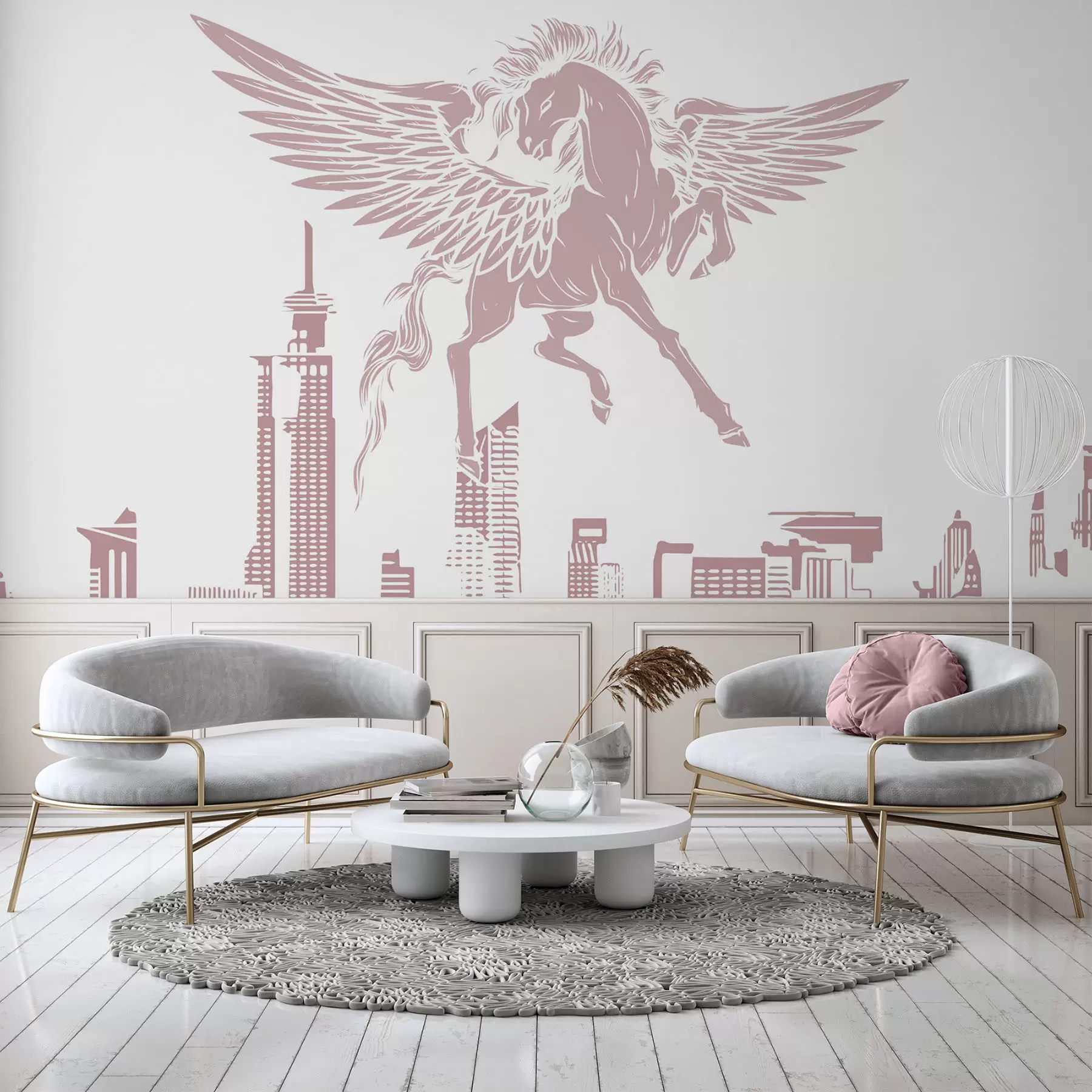Fototapete Pegasus über der Stadt w04777