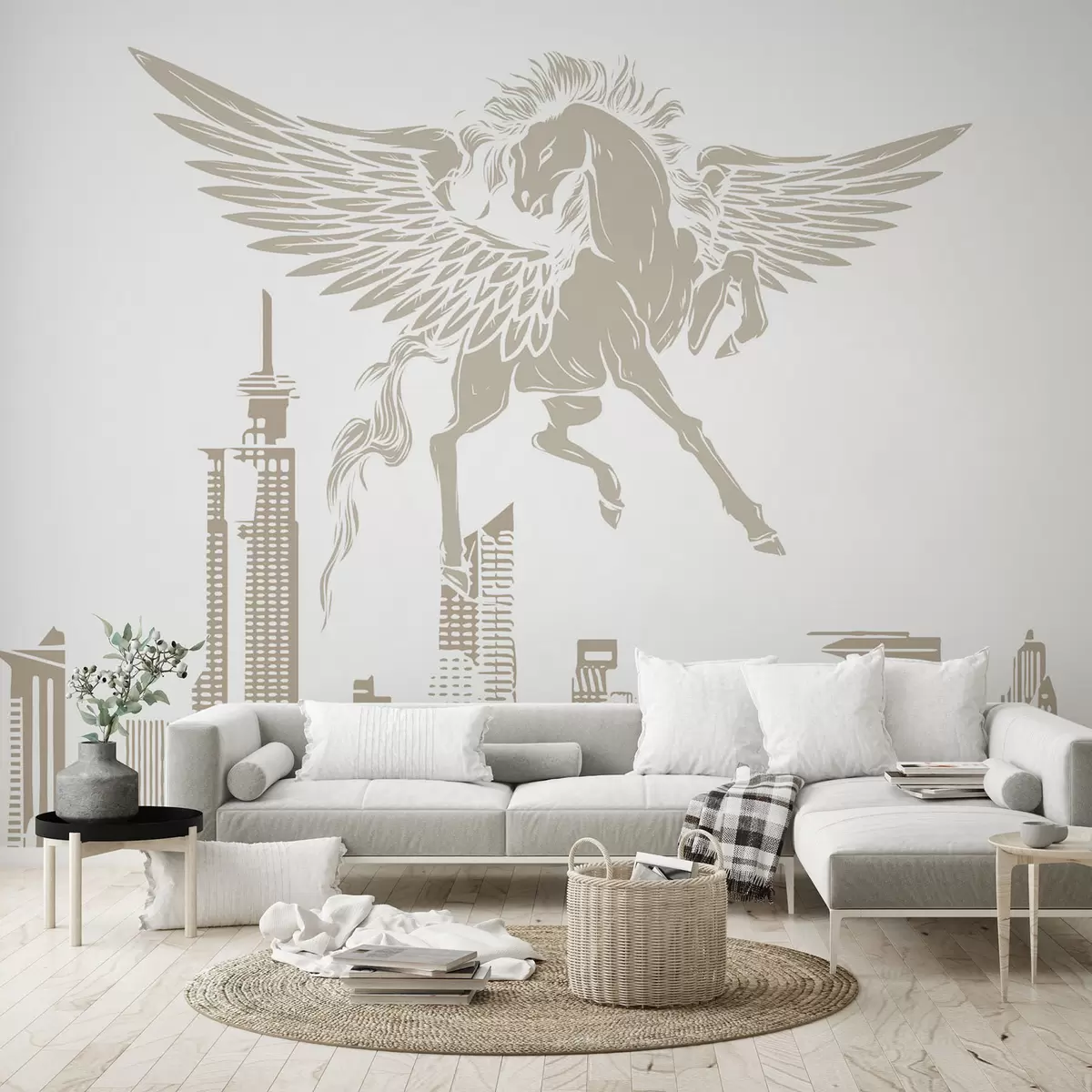 Fototapete Pegasus über der Stadt w04777v1