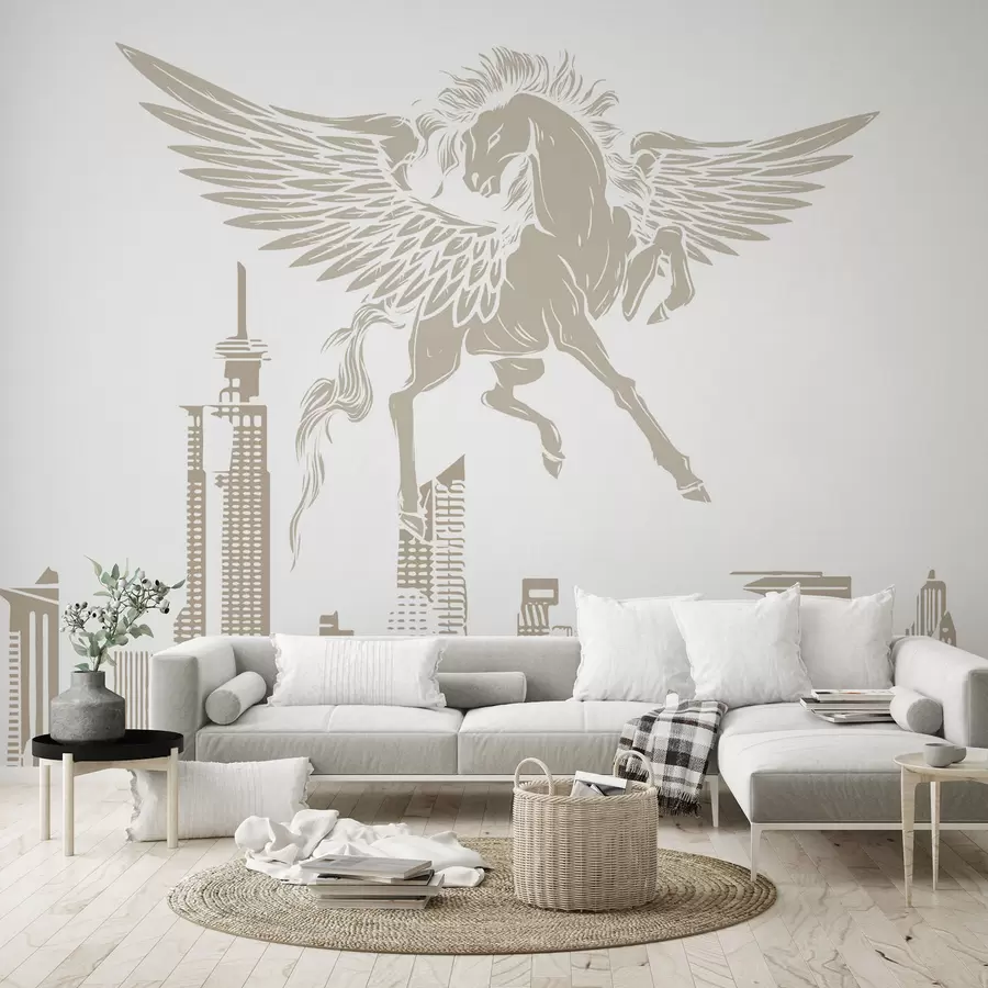 Fototapete Pegasus über der Stadt w04777v1