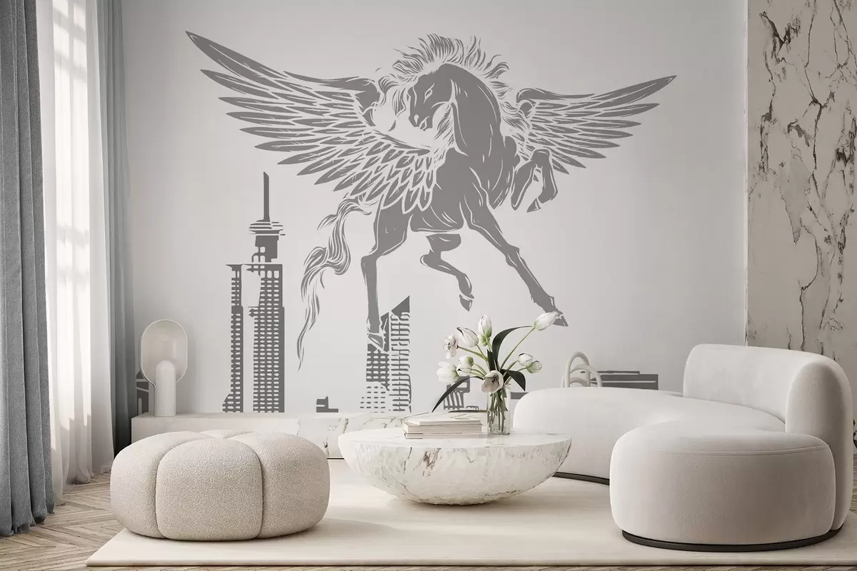 Fototapete Pegasus über der Stadt w04777v2