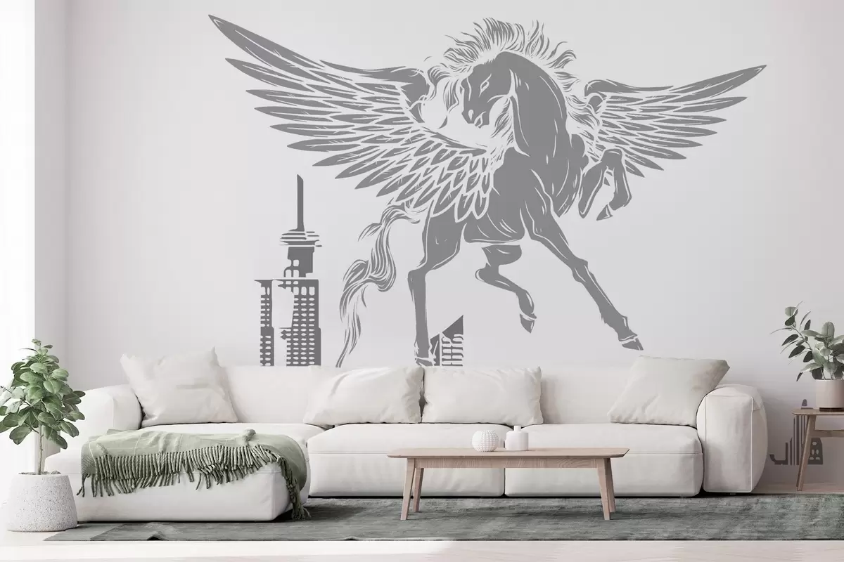 Fototapete Pegasus über der Stadt w04777v2
