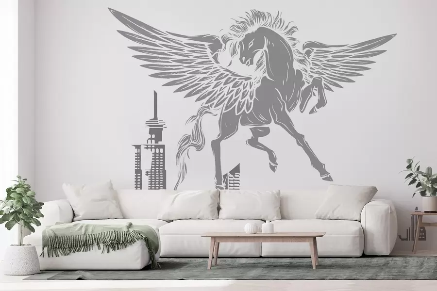 Fototapete Pegasus über der Stadt w04777v2
