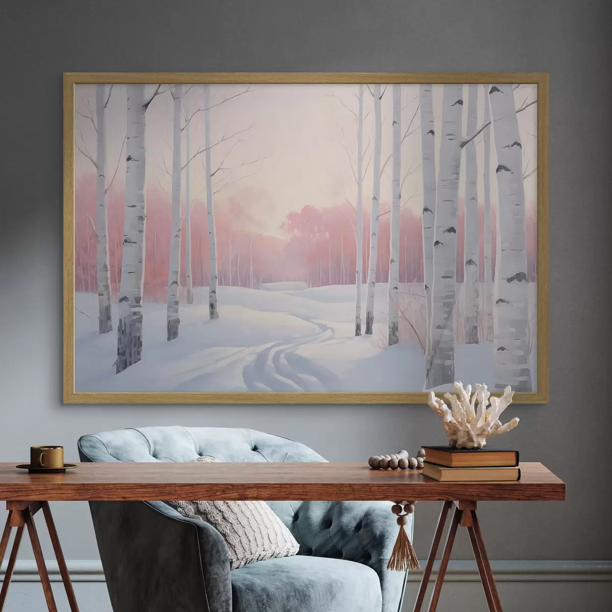 Poster Birkenwald f46405