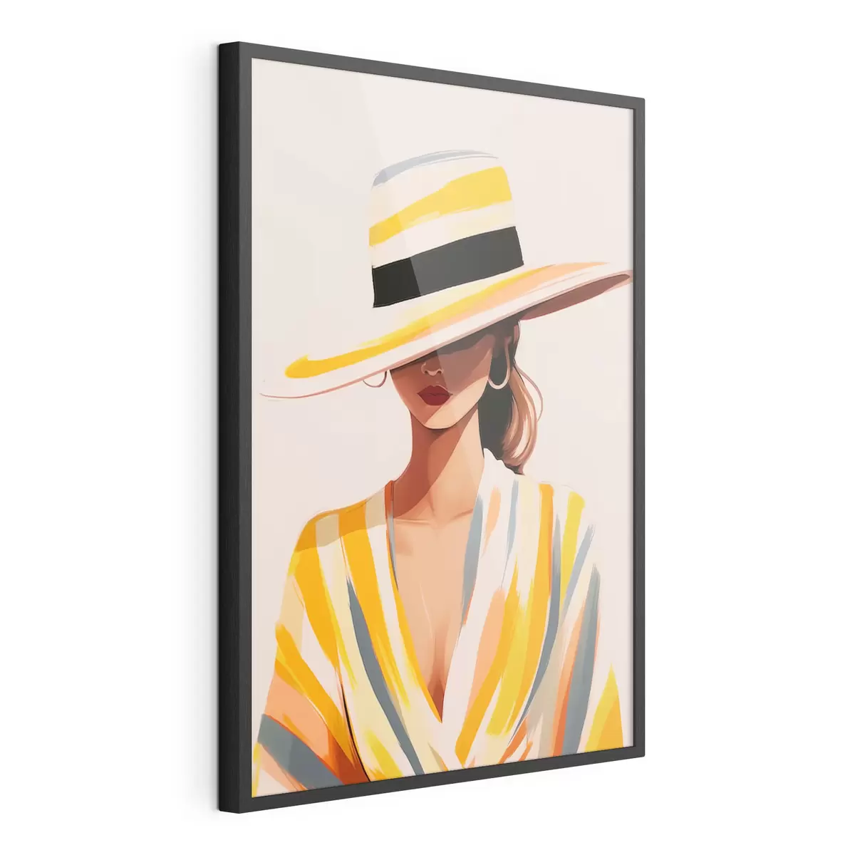 Poster Mädchen mit Hut f46421