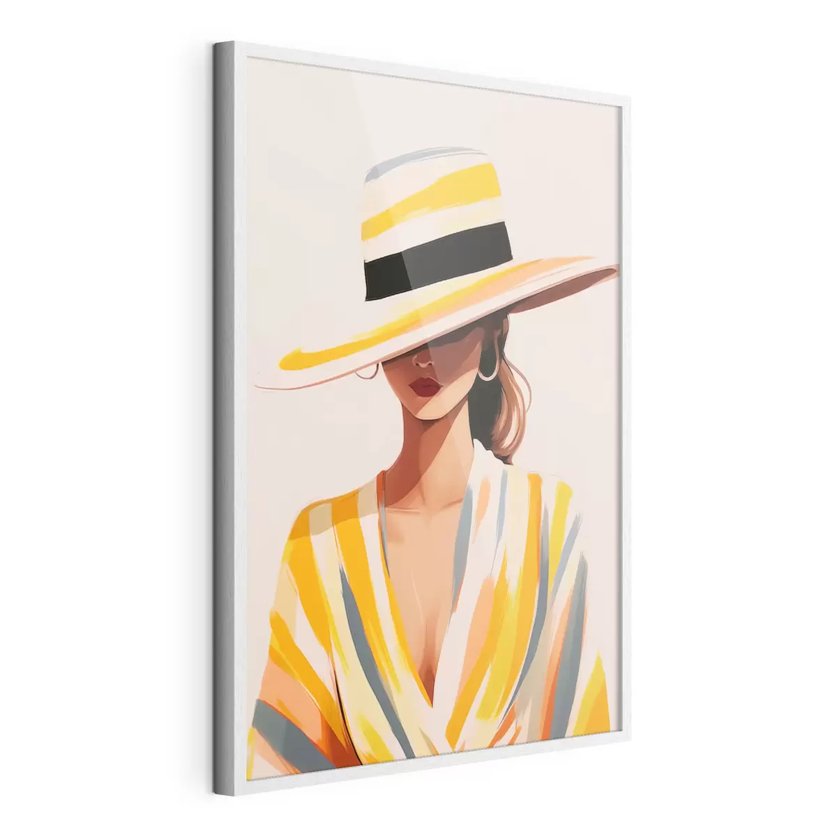 Poster Mädchen mit Hut f46421