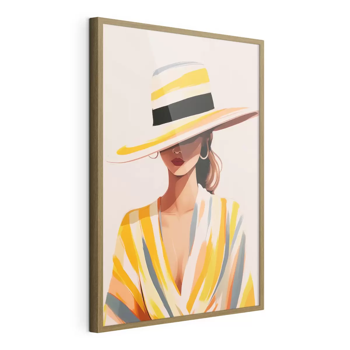 Poster Mädchen mit Hut f46421