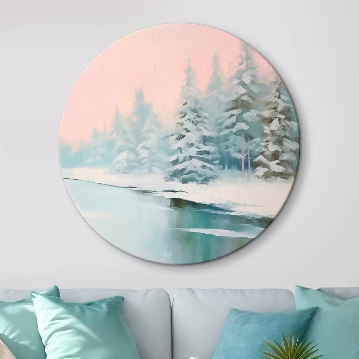 Runde Wandbilder Winterlandschaft r46408
