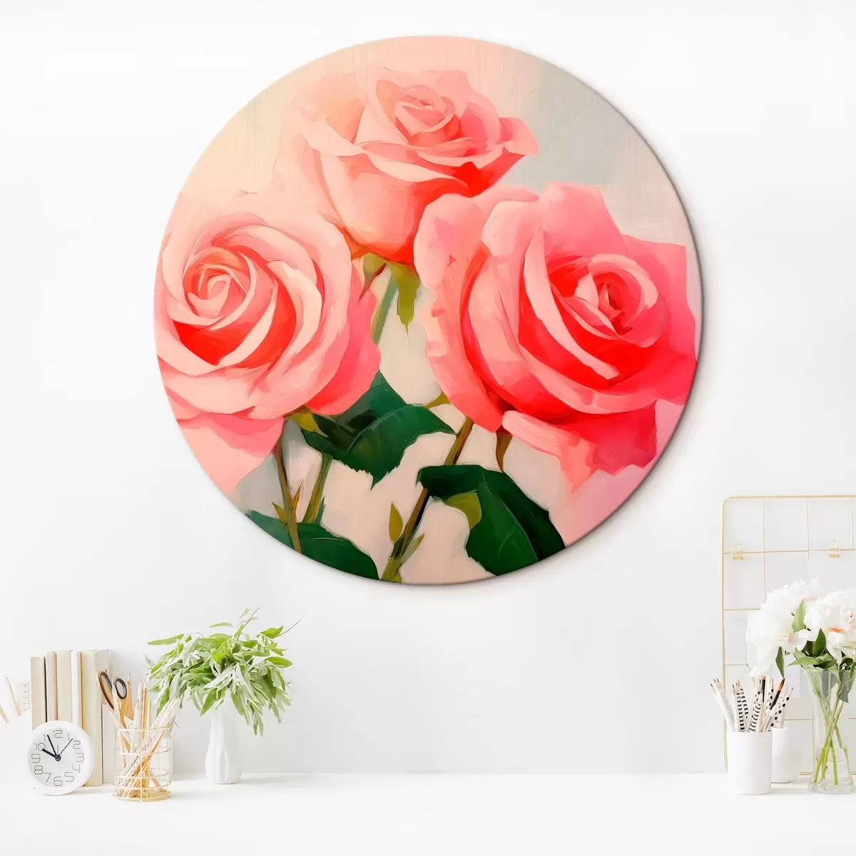Runde Wandbilder Rosen r46416