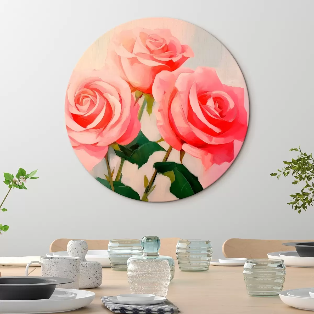 Runde Wandbilder Rosen r46416