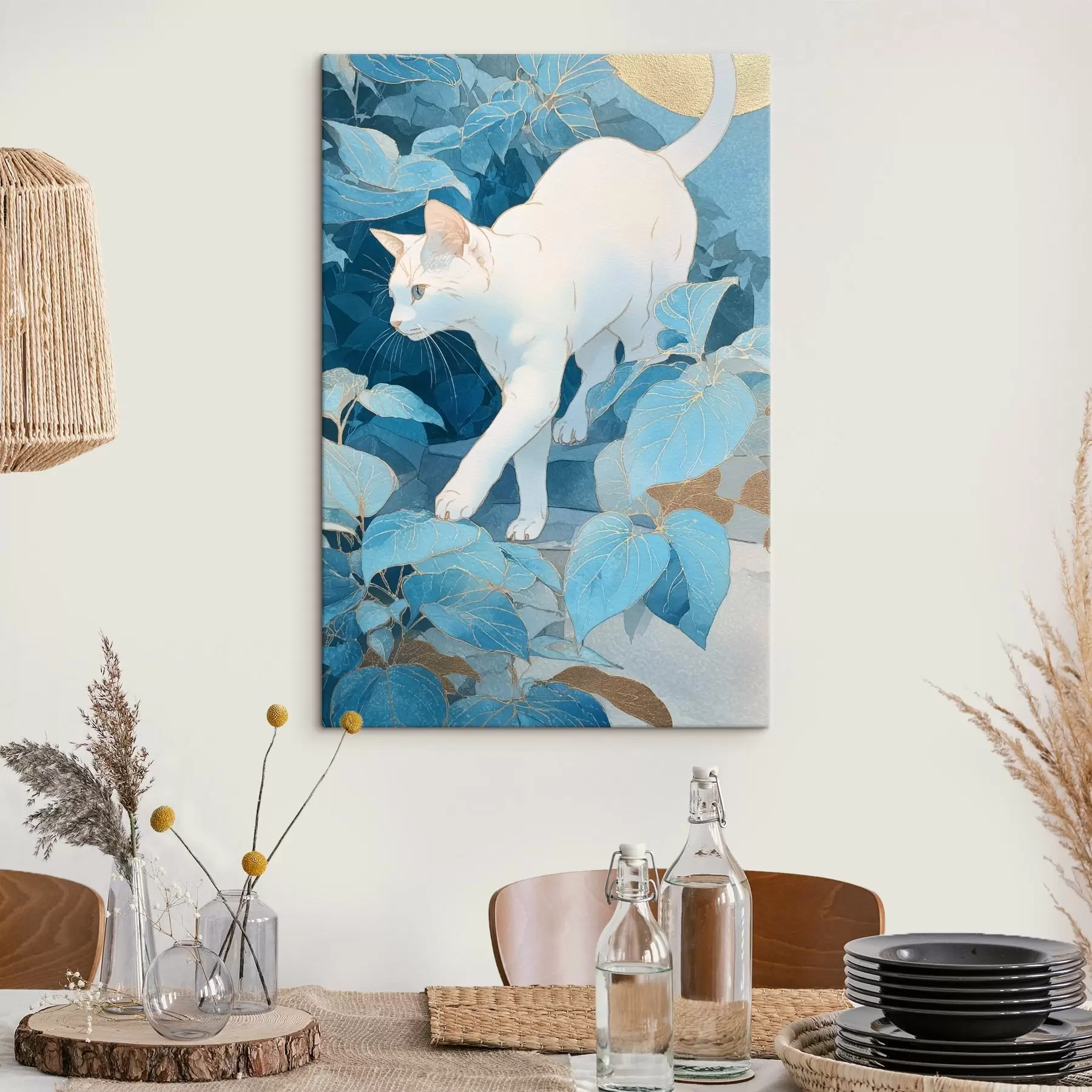 Fototapete Katze zwischen Blättern s46362