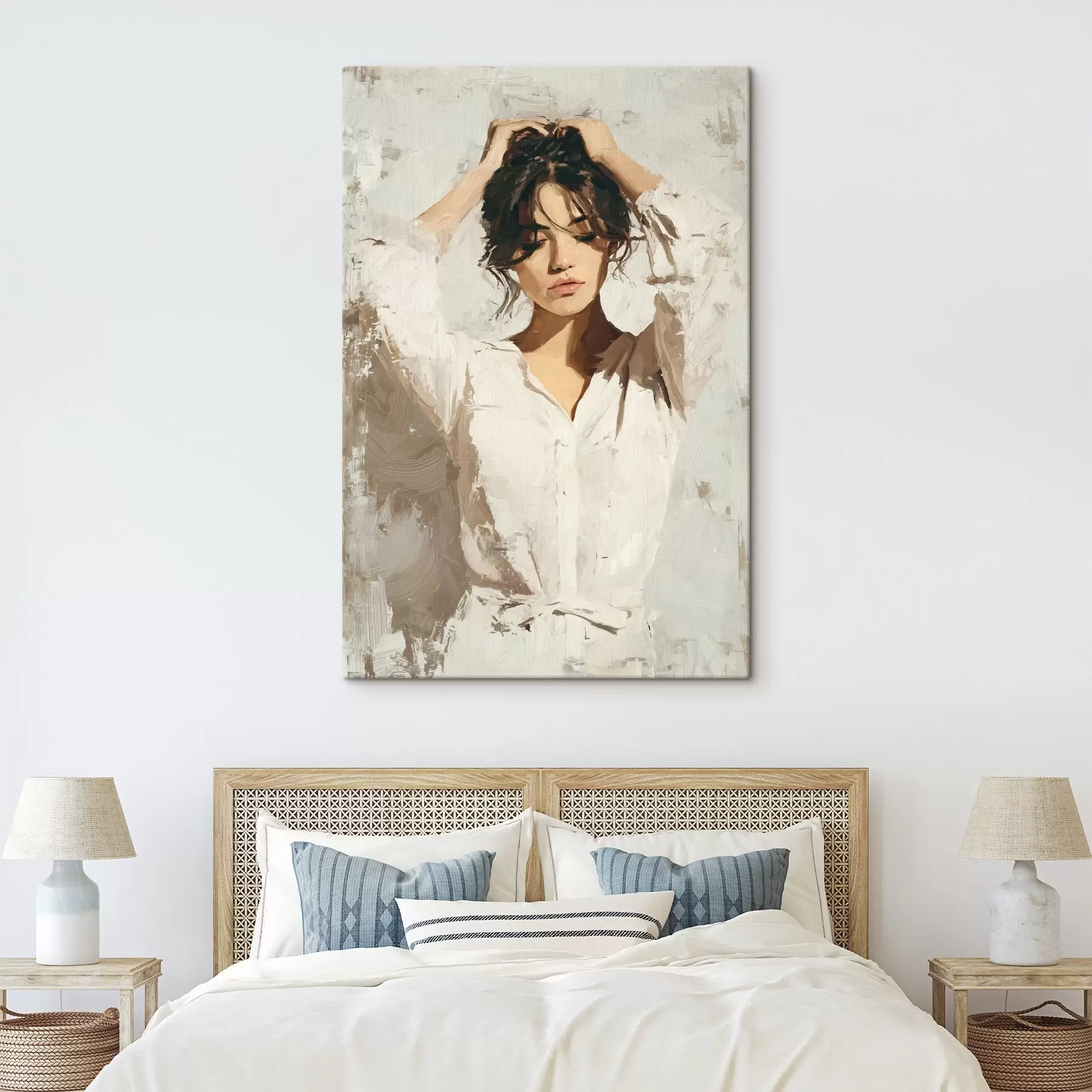 Fototapete Frau in Weiß s46366