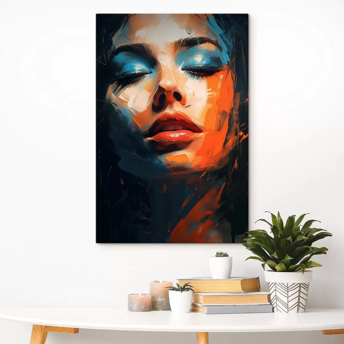 Fototapete Mädchen mit Farbe im Gesicht s46377