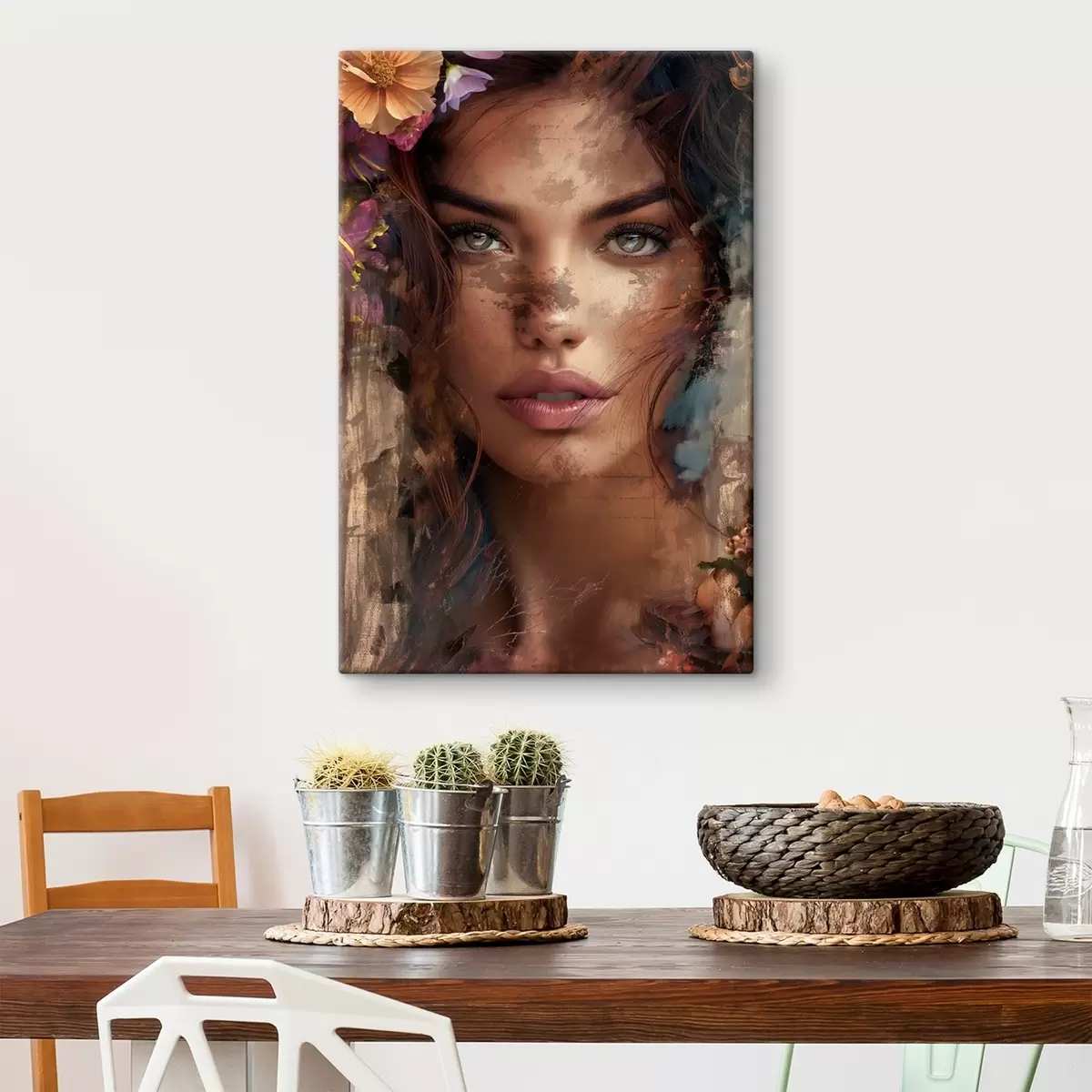 Fototapete Mädchen mit Farbe im Gesicht s46379