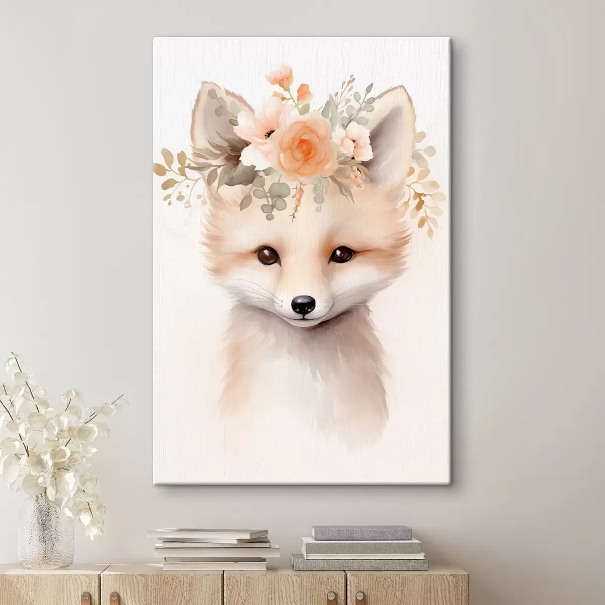 Fototapete Fuchs mit Blumen s46381