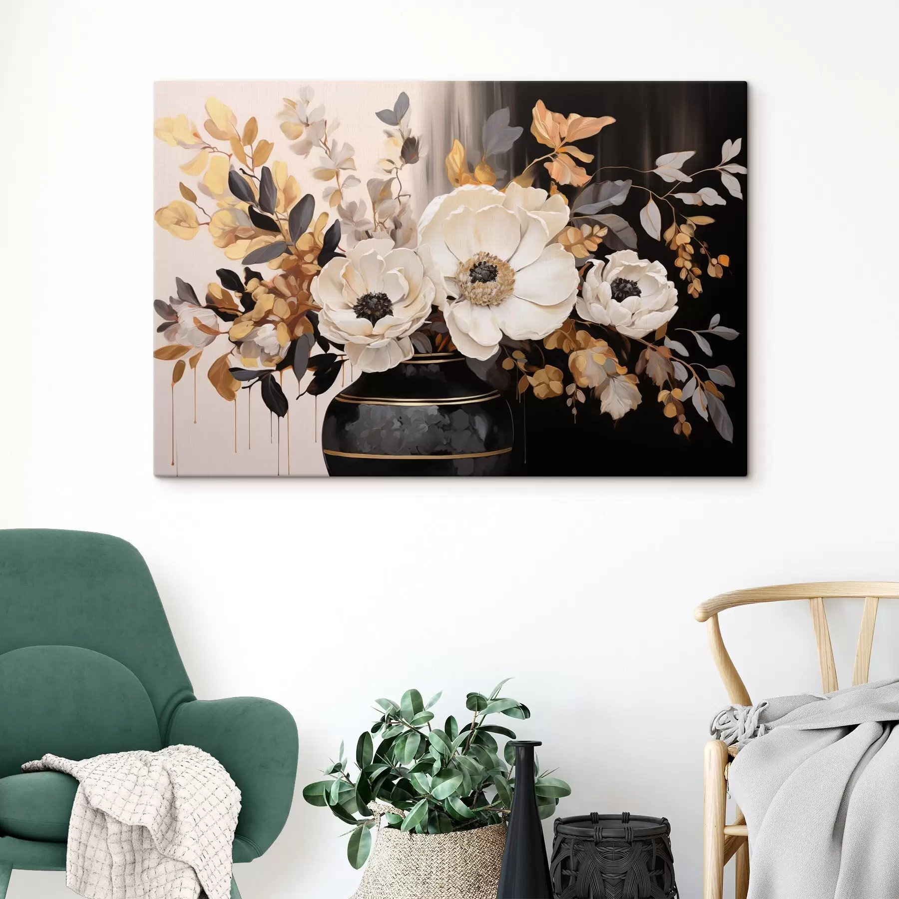 Fototapete Blumenstrauß in Vase s46403