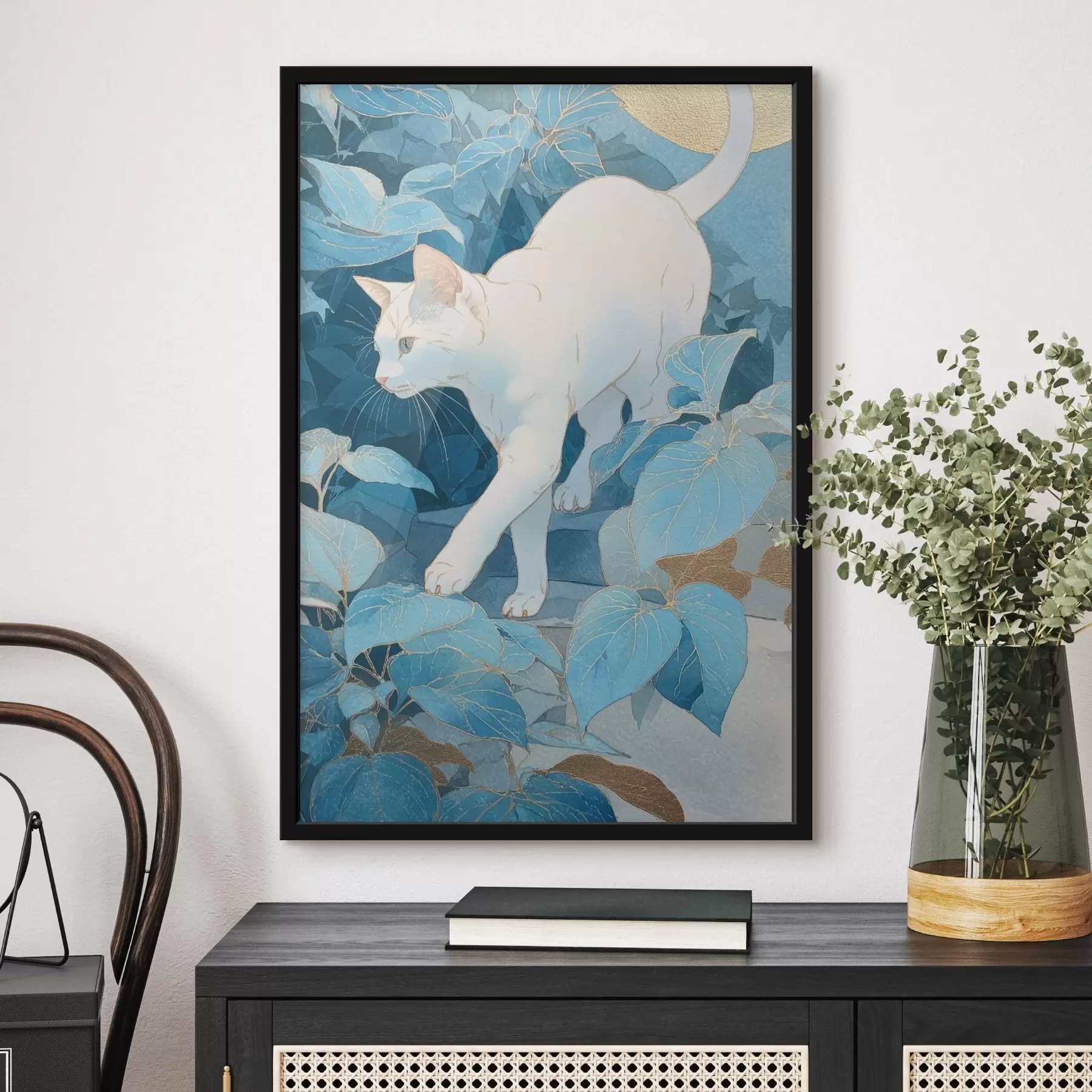 Fototapete Katze zwischen Blättern f46362