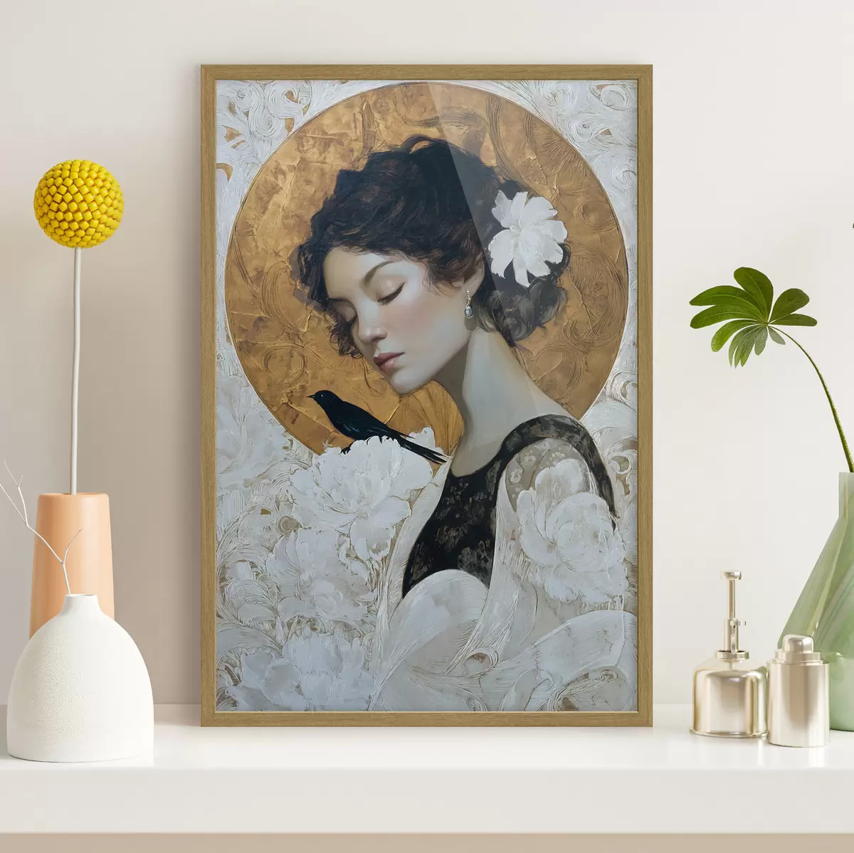 Poster Mädchen und Kreis f46364