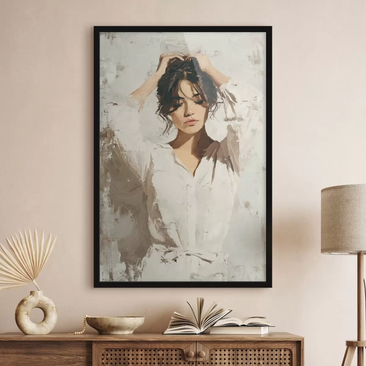 Poster Frau in Weiß f46366
