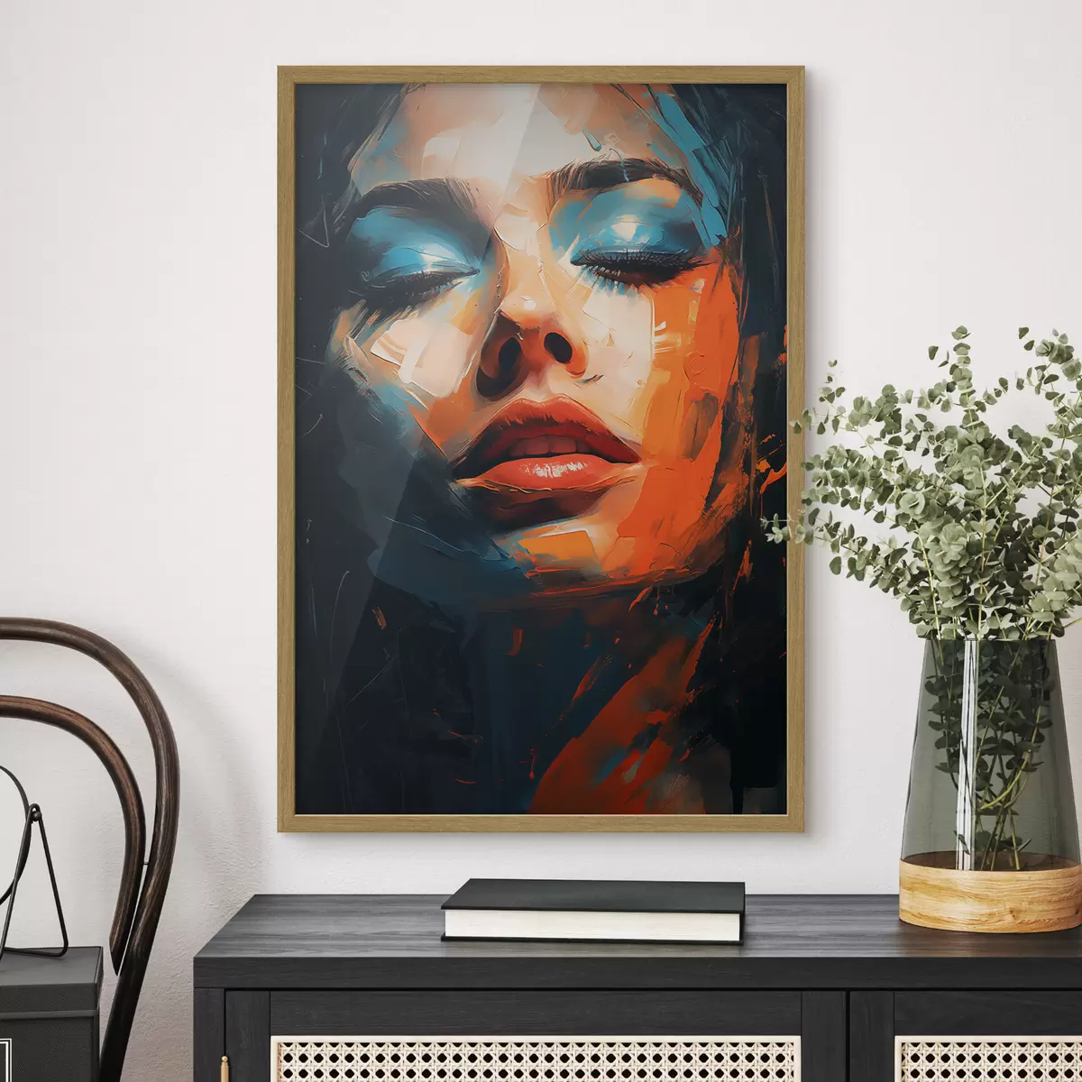 Poster Mädchen mit Farbe im Gesicht f46377