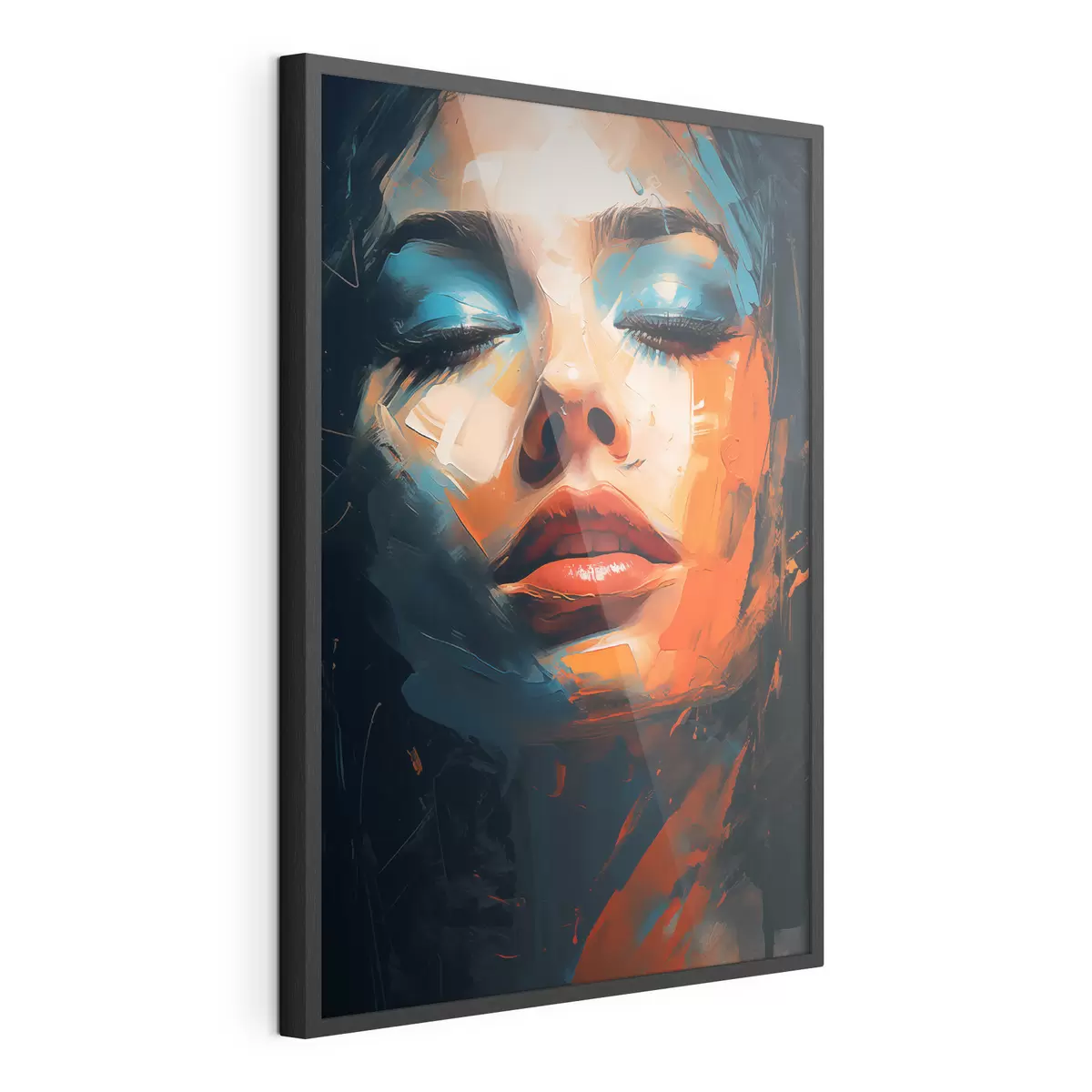 Poster Mädchen mit Farbe im Gesicht f46377