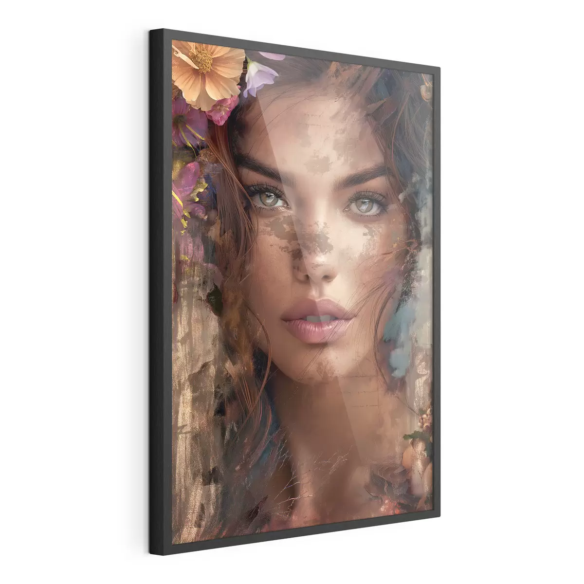Poster Mädchen mit Farbe im Gesicht f46379