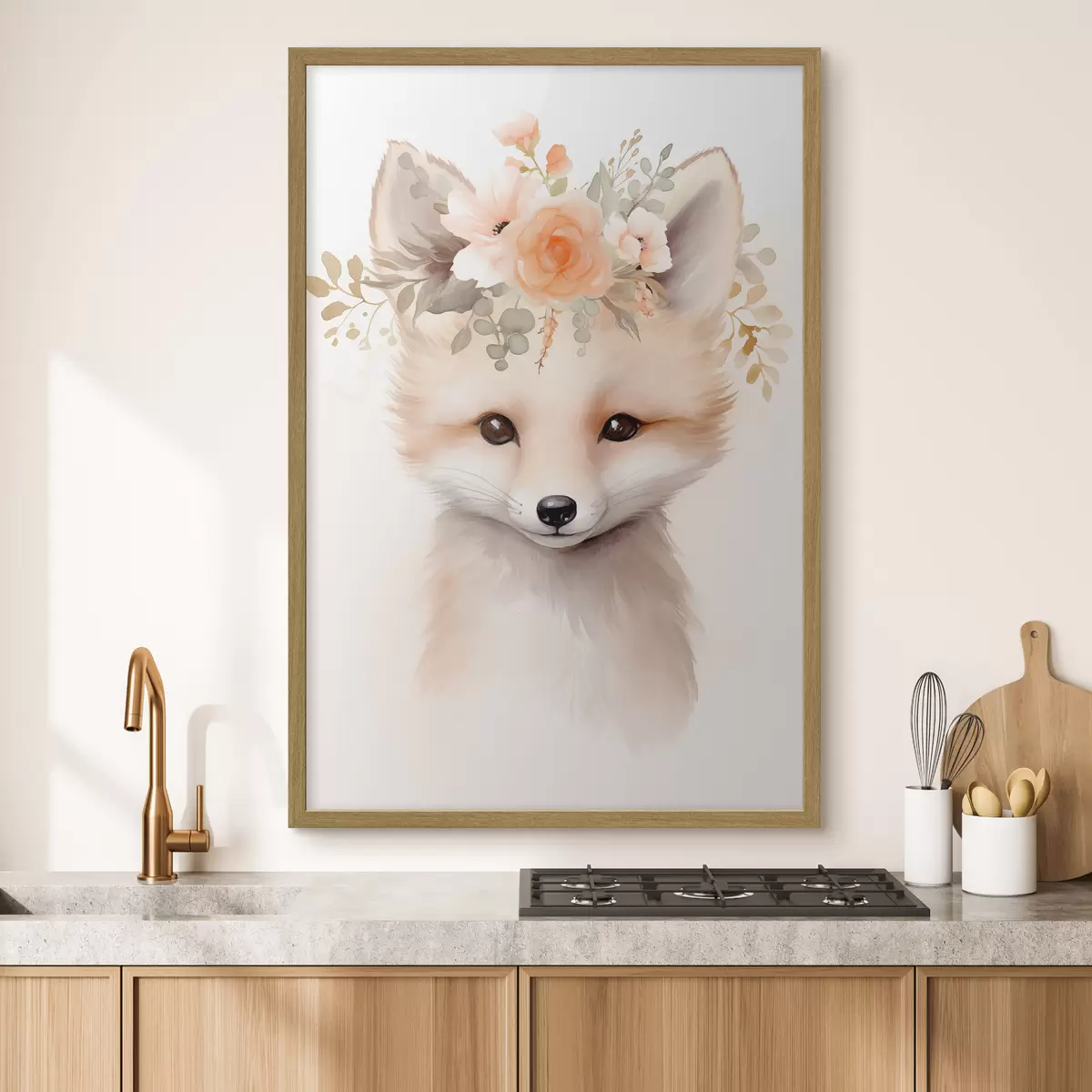 Poster Fuchs mit Blumen f46381