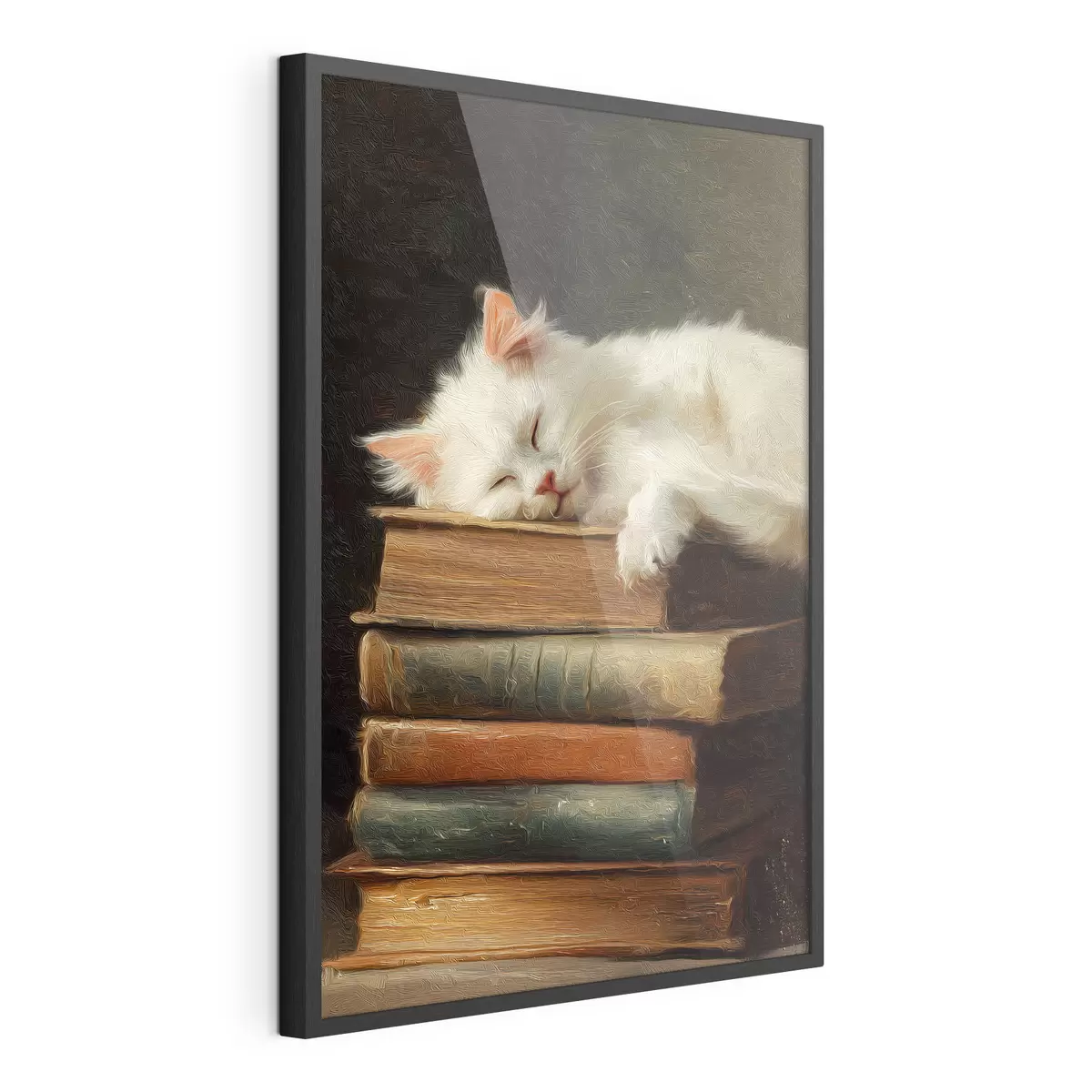 Poster Katze auf Büchern f46429