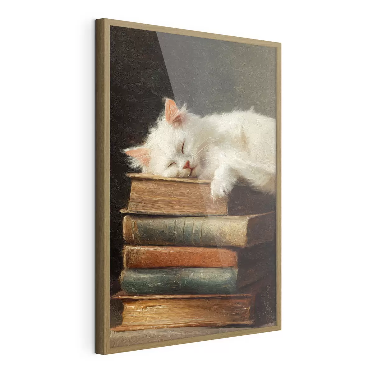 Poster Katze auf Büchern f46429