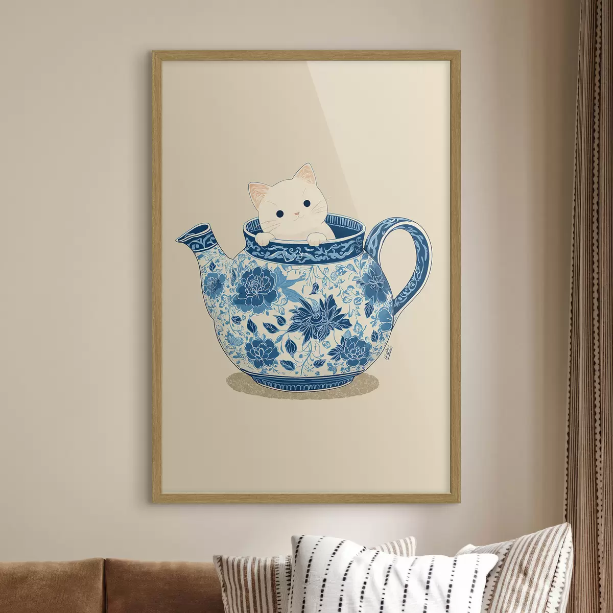 Poster Katze in der Teekanne f46431