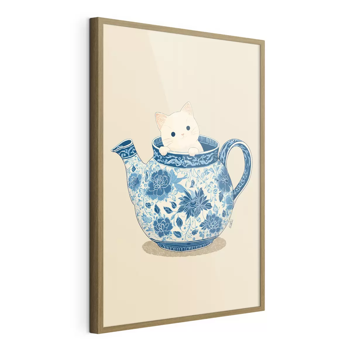 Poster Katze in der Teekanne f46431
